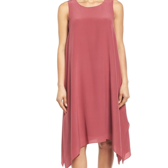 Eileen Fisher Dresses & Skirts - Eileen Fisher Shark Bite Hem Silk Shift Dress